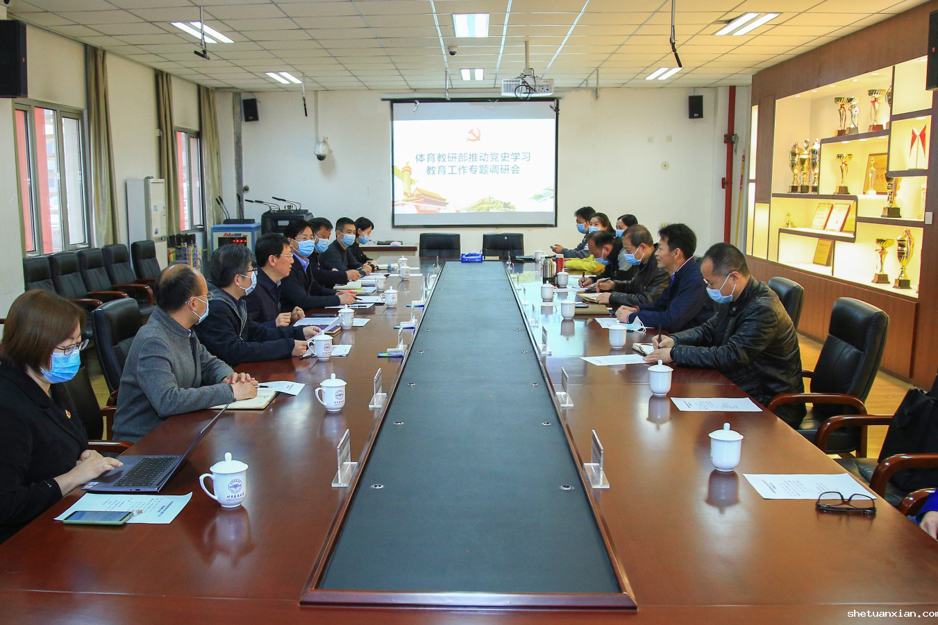 姜泽廷同志带队赴体育教研部 专题调研党史学习教育工作